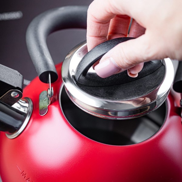 СТАЛЕВИЙ ІНДУКЦІЙНИЙ ЧАЙНИК 1,8 Л KINGHOFF KH-1853 ЧЕРВОНИЙ