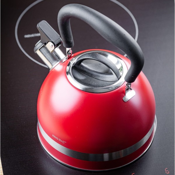 СТАЛЕВИЙ ІНДУКЦІЙНИЙ ЧАЙНИК 1,8 Л KINGHOFF KH-1853 ЧЕРВОНИЙ