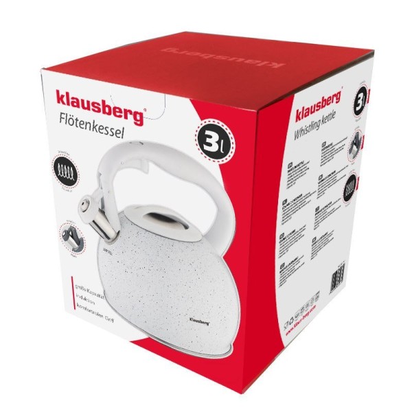 СТАЛЕВИЙ ЧАЙНИК 3.0 Л KLAUSBERG MARMO KB-7265