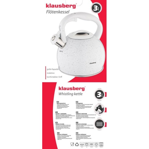 СТАЛЕВИЙ ЧАЙНИК 3.0 Л KLAUSBERG MARMO KB-7265