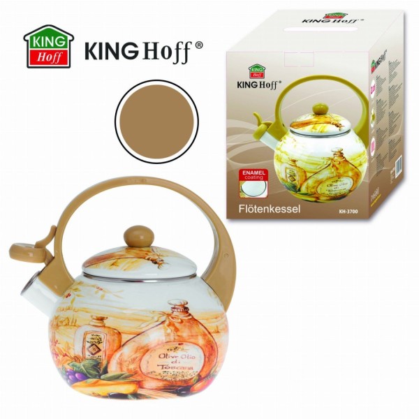 Газовий індукційний чайник KINGHOFF OLIO KH-3700, емальований, 2.0 л