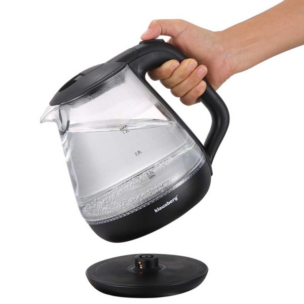 Електричний скляний чайник 1,2 л Klausberg KB-9003 LED