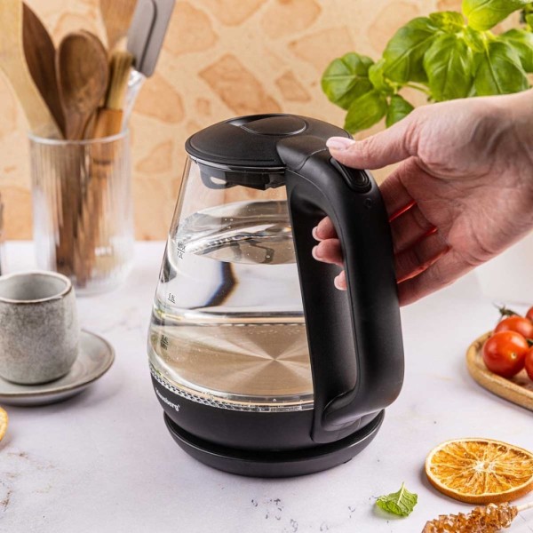 Електричний скляний чайник 1,2 л Klausberg KB-9003 LED