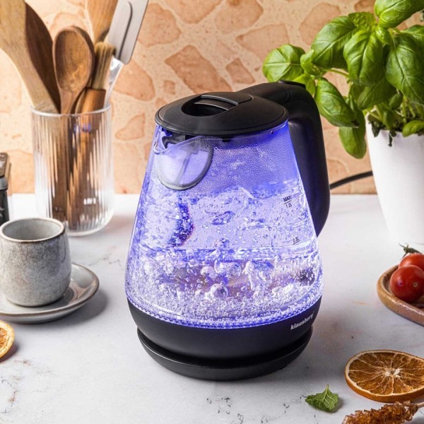 Електричний скляний чайник 1,2 л Klausberg KB-9003 LED