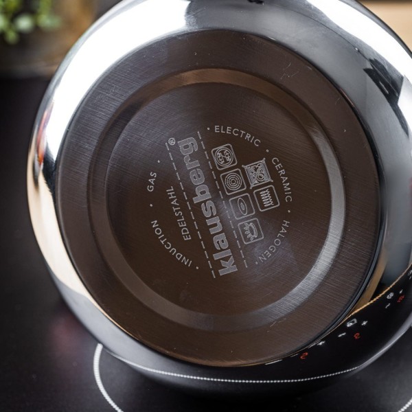 СТАЛЕВИЙ ГАЗОВИЙ ЧАЙНИК 2,8 Л ІНДУКЦІЙНИЙ ТРАДИЦІЙНИЙ KLAUSBERG KB-7776 СРІБНИЙ ГЛЯНЦЕВИЙ