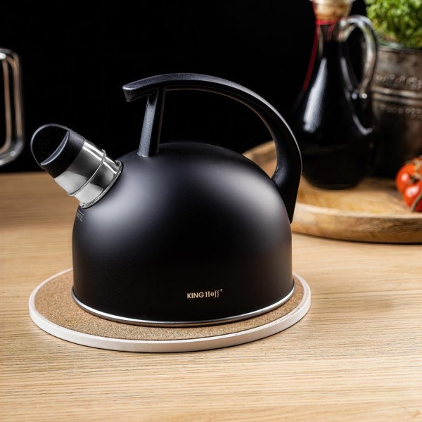 СТАЛЕВИЙ ЧАЙНИК 1,5 Л МАТОВИЙ ЧОРНИЙ KINGHOFF KH-1897