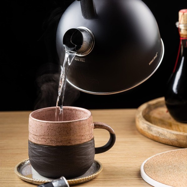 СТАЛЕВИЙ ЧАЙНИК 1,5 Л МАТОВИЙ ЧОРНИЙ KINGHOFF KH-1897