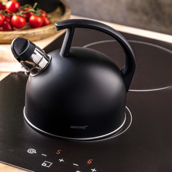 СТАЛЕВИЙ ЧАЙНИК 1,5 Л МАТОВИЙ ЧОРНИЙ KINGHOFF KH-1897