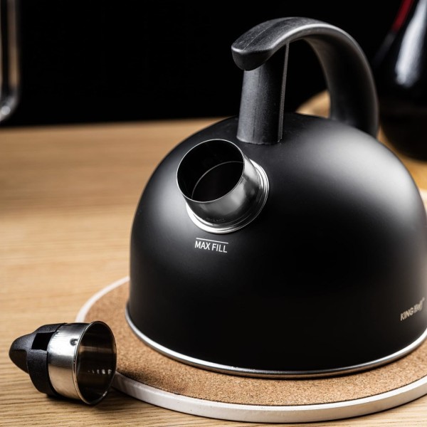 СТАЛЕВИЙ ЧАЙНИК 1,5 Л МАТОВИЙ ЧОРНИЙ KINGHOFF KH-1897