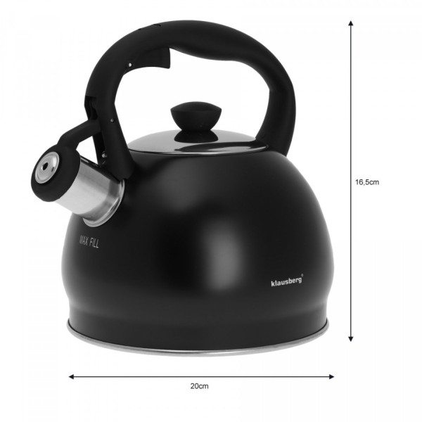 СТАЛЕВИЙ ЧАЙНИК 2.0 Л МАТОВИЙ БАЛ KLAUSBERG KB-7428