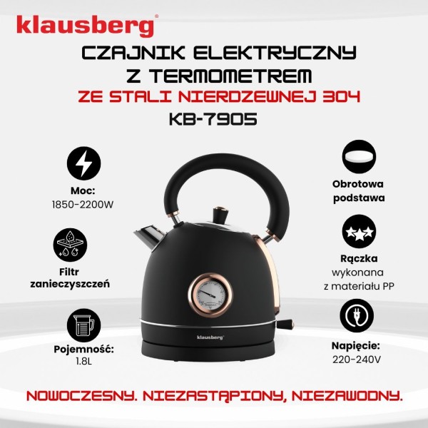 Czajnik elektryczny Klausberg KB-7905 (1.8 l)