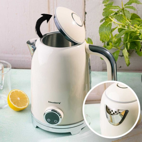 Електричний чайник 1,7 л зі світлодіодним термометром Klausberg KB-9028 Retro