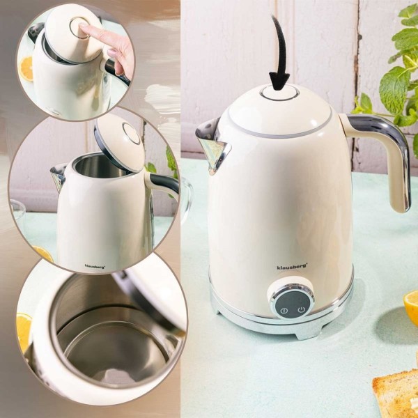 Електричний чайник 1,7 л зі світлодіодним термометром Klausberg KB-9028 Retro