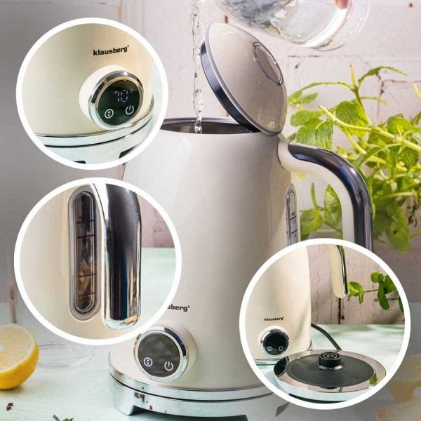 Електричний чайник 1,7 л зі світлодіодним термометром Klausberg KB-9028 Retro