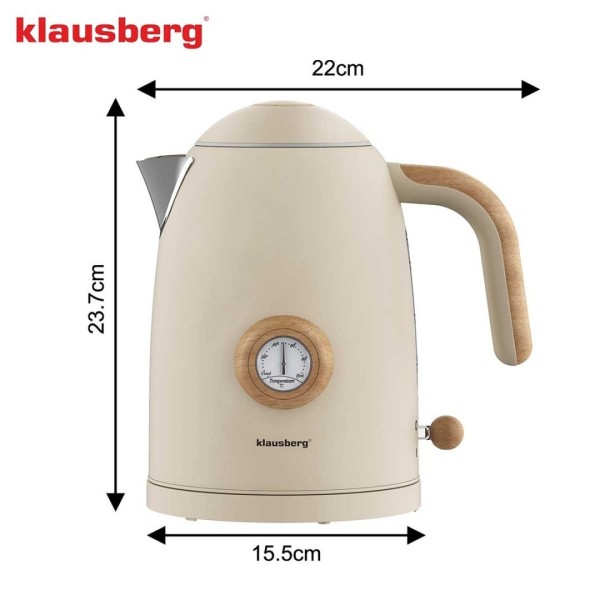 Електричний чайник 1,7 л з термометром Klausberg KB-9020