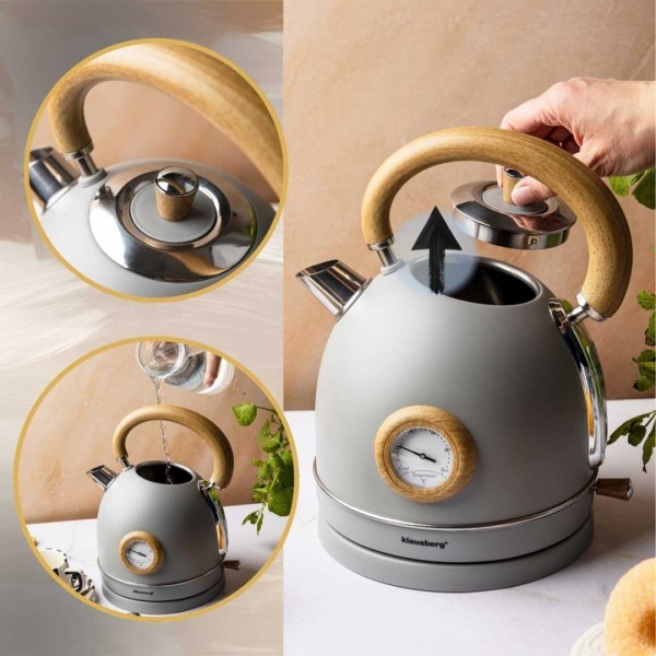 Електричний чайник 1,8 л з термометром Klausberg KB-9009 Retro