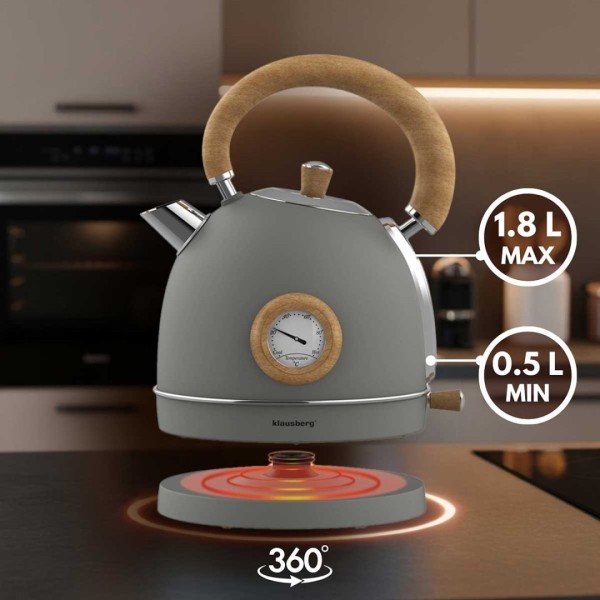 Електричний чайник 1,8 л з термометром Klausberg KB-9009 Retro
