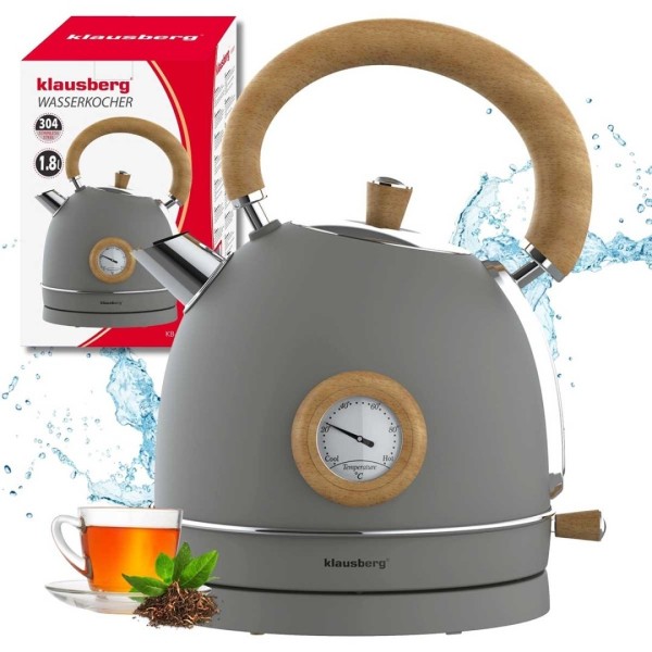 Електричний чайник 1,8 л з термометром Klausberg KB-9009 Retro