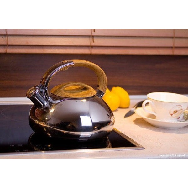 СТАЛЕВИЙ ЧАЙНИК ЗІ СВИСТКОМ KiNGHOFF 3.0 Л KH-3274