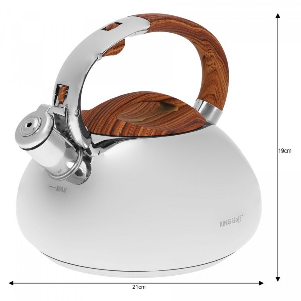 СТАЛЕВИЙ ЧАЙНИК ЗІ СВИСТКОМ KiNGHOFF 3.0 Л KH-3274