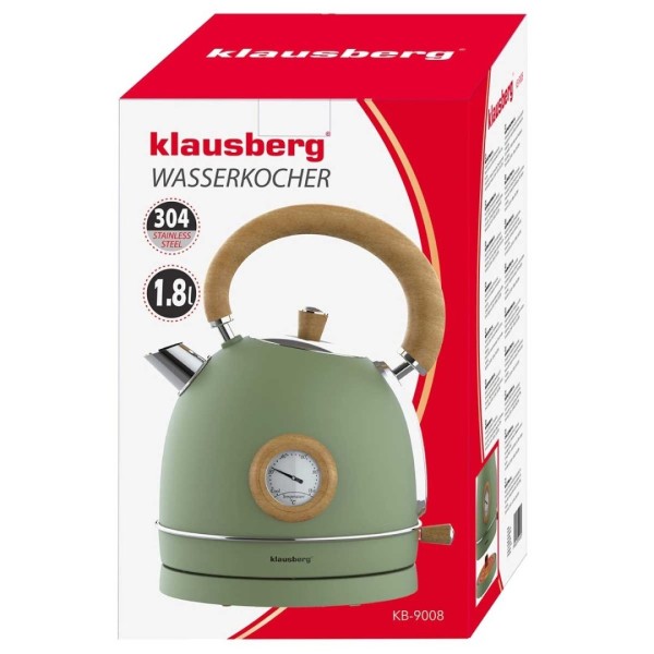 Електричний чайник 1,8 л з термометром Klausberg KB-9008 Retro