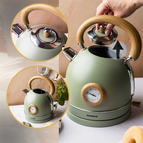 Електричний чайник 1,8 л з термометром Klausberg KB-9008 Retro