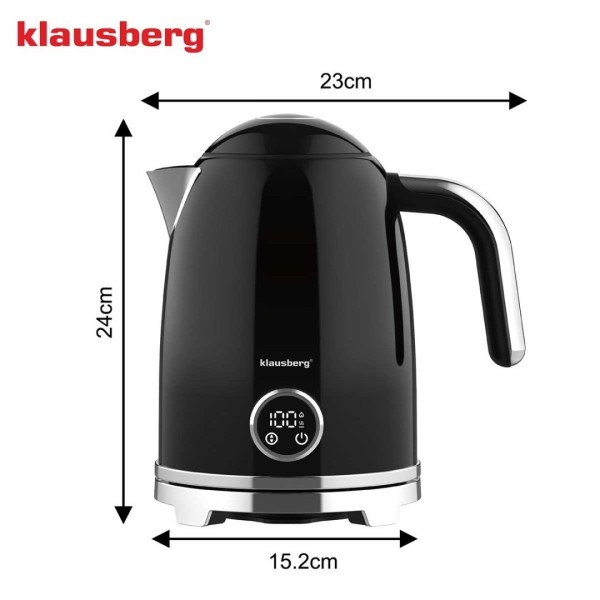 Електричний чайник 1,7 л зі світлодіодним термометром Klausberg KB-9027 Retro