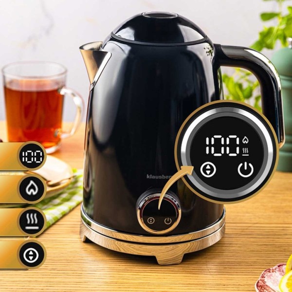 Електричний чайник 1,7 л зі світлодіодним термометром Klausberg KB-9027 Retro