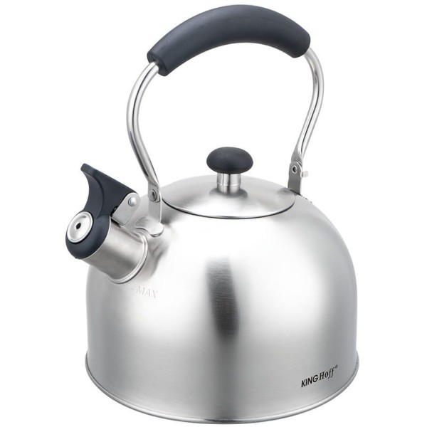 СТАЛЕВИЙ ІНДУКЦІЙНИЙ ЧАЙНИК 2,5 Л KINGHOFF KH-1859 СРІБЛЯСТИЙ