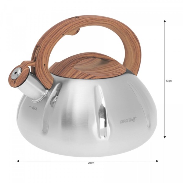 Сталевий чайник KiNGHOFF 3.0 л, сатинований KH-3291