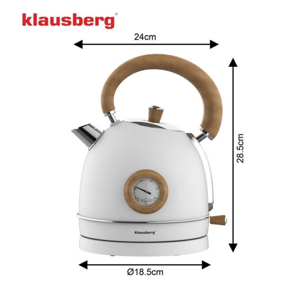 Електричний чайник 1,8 л з термометром Klausberg KB-9007 Retro