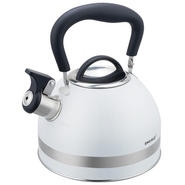 СТАЛЕВИЙ ІНДУКЦІЙНИЙ ЧАЙНИК 1,8 Л KINGHOFF KH-1852 БІЛИЙ