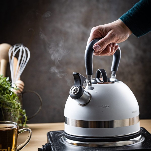 СТАЛЕВИЙ ІНДУКЦІЙНИЙ ЧАЙНИК 1,8 Л KINGHOFF KH-1852 БІЛИЙ