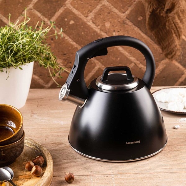 СТАЛЕВИЙ ЧАЙНИК ЗІ СВИСТКОМ 2,5 Л KLAUSBERG KB-7952