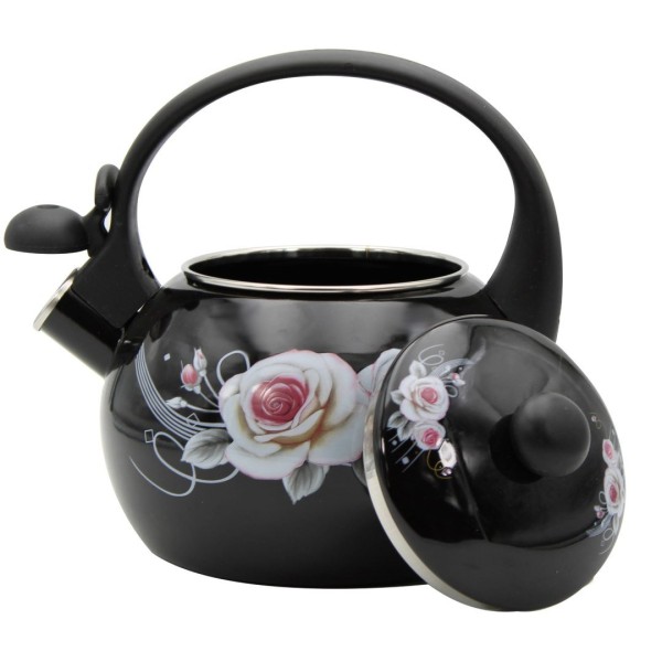 Емальований чайник 2.2 л Brunbeste Black Rose BB-4551