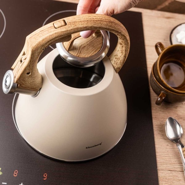 СТАЛЕВИЙ ЧАЙНИК ЗІ СВИСТКОМ 2,5 Л KLAUSBERG KB-7954