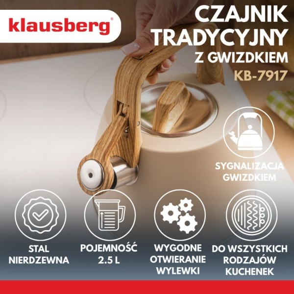Czajnik stalowy Klausberg KB-7917 (2,5 l)