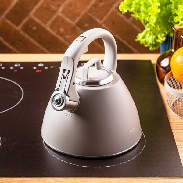 СТАЛЕВИЙ ЧАЙНИК ЗІ СВИСТКОМ 2,5 Л KLAUSBERG KB-7953