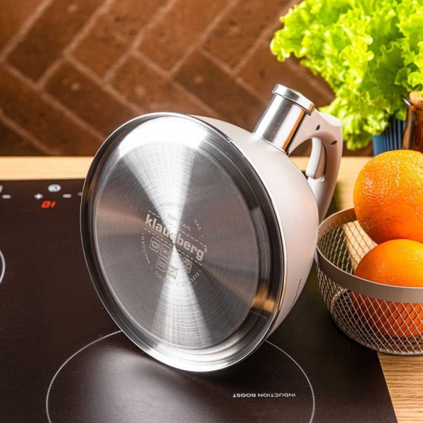 СТАЛЕВИЙ ЧАЙНИК ЗІ СВИСТКОМ 2,5 Л KLAUSBERG KB-7953