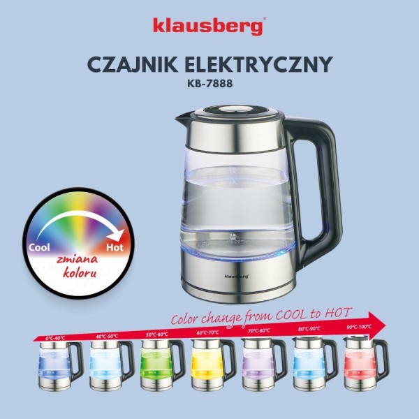 Czajnik elektryczny Klausberg KB-7888 (szklany 1,7 l)