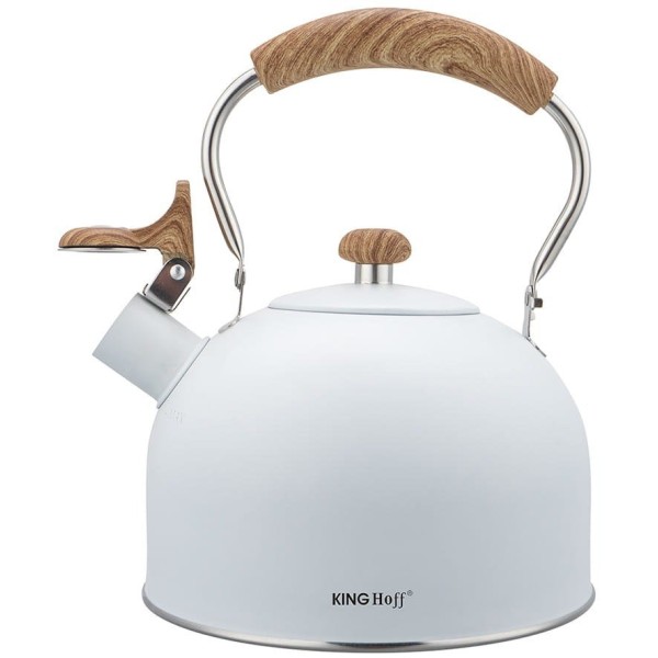 СТАЛЕВИЙ ІНДУКЦІЙНИЙ ЧАЙНИК 2,5 Л KINGHOFF KH-1860 МАТОВИЙ БІЛИЙ