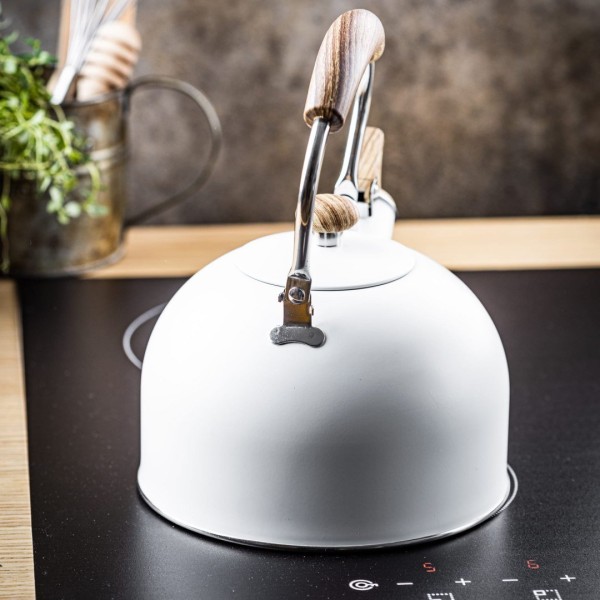 СТАЛЕВИЙ ІНДУКЦІЙНИЙ ЧАЙНИК 2,5 Л KINGHOFF KH-1860 МАТОВИЙ БІЛИЙ