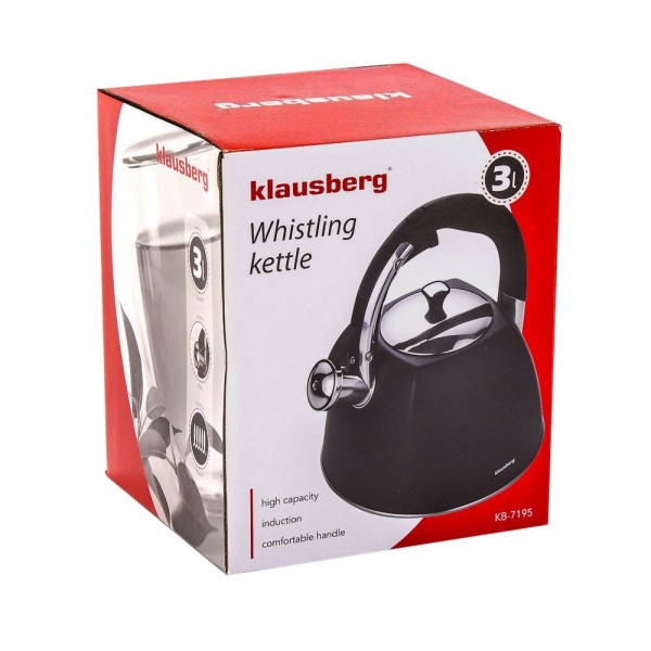 СТАЛЕВИЙ ЧАЙНИК 3.0 Л KLAUSBERG KB-7195 Матовий