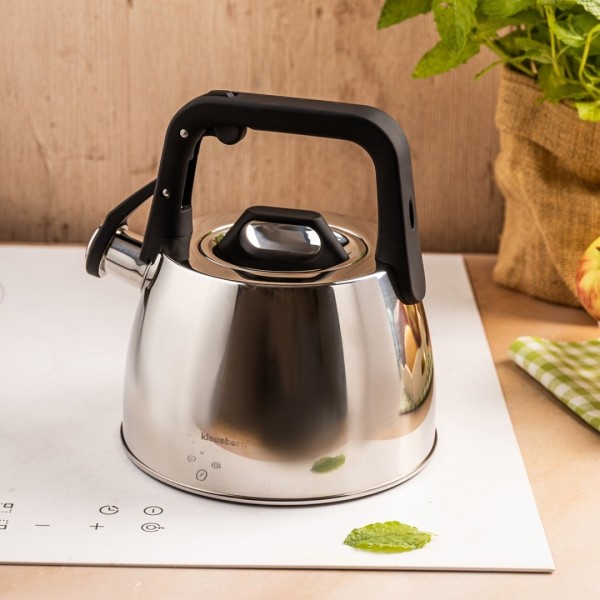 СТАЛЕВИЙ ЧАЙНИК ЗІ СВИСТКОМ 2,5 Л KLAUSBERG KB-7914