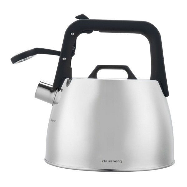 СТАЛЕВИЙ ЧАЙНИК ЗІ СВИСТКОМ 2,5 Л KLAUSBERG KB-7914