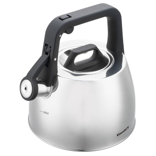 СТАЛЕВИЙ ЧАЙНИК ЗІ СВИСТКОМ 2,5 Л KLAUSBERG KB-7914