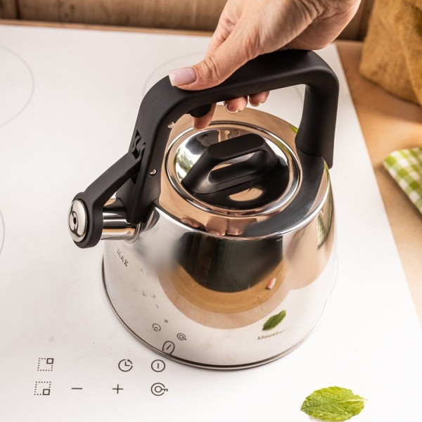 СТАЛЕВИЙ ЧАЙНИК ЗІ СВИСТКОМ 2,5 Л KLAUSBERG KB-7914