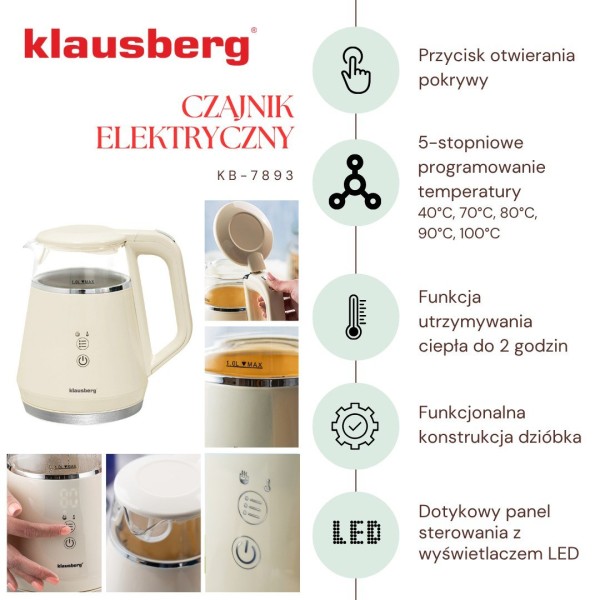 Czajnik elektryczny Klausberg KB-7893 (1.0 l)