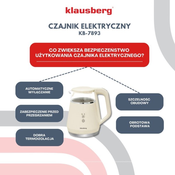 Czajnik elektryczny Klausberg KB-7893 (1.0 l)