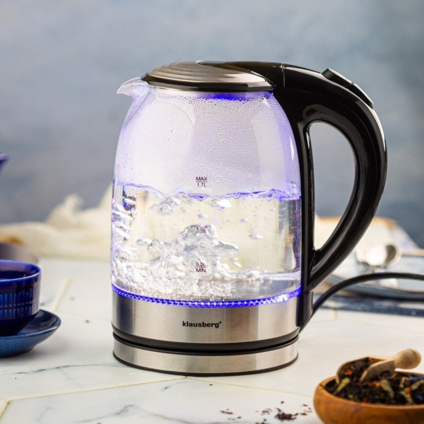 Електричний скляний чайник 1,7 л Klausberg KB-7886